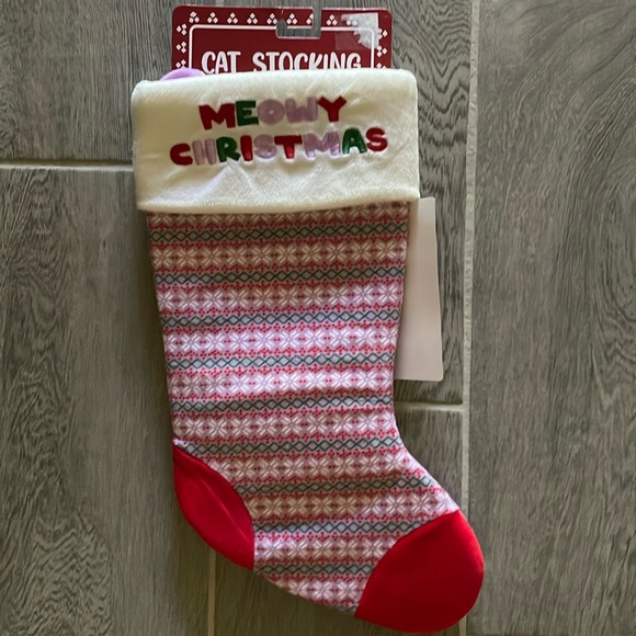 Meowy Christmas cat pet stocking new - Picture 1 of 2